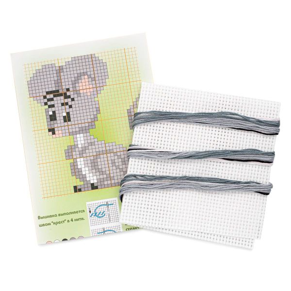 Набор для вышивания нитками РС Студия, Мышонок 10х9 см