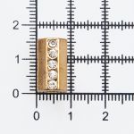 Наконечник для шнура металл цилиндр со стразами ⌀3,5/7 мм, 15,5х8,5 мм (золото), 20 шт