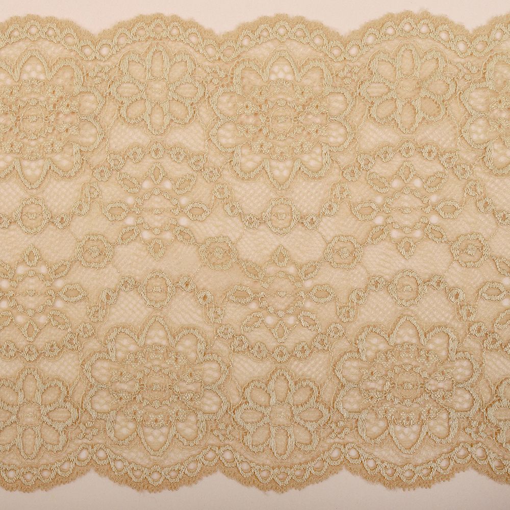 Кружево бельевое эластичное 185 мм / 3 метра, TBY.00755, цв.126 бежевый