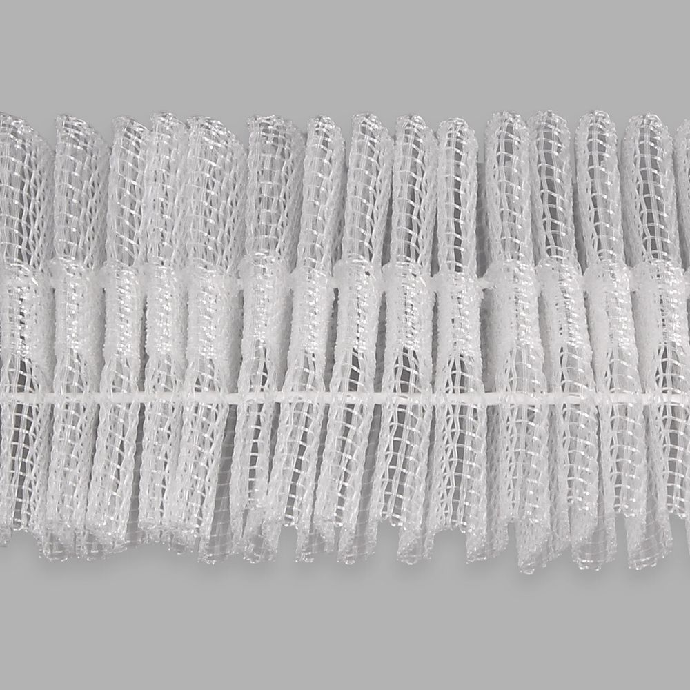 Лента (тесьма) шторная: сборка параллельная 25 мм / 10 метров, (1 ряд петель, 2 шнура), прозрачный ТУ, (C18M)