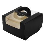 Коробка для мини-торта 14х14х8 см, черная, S-Chief CBC-013