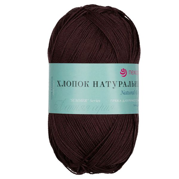 Пряжа Пехорка Хлопок натуральный / уп.5 мот. по 100 г, 425 м, цв.251 коричневый