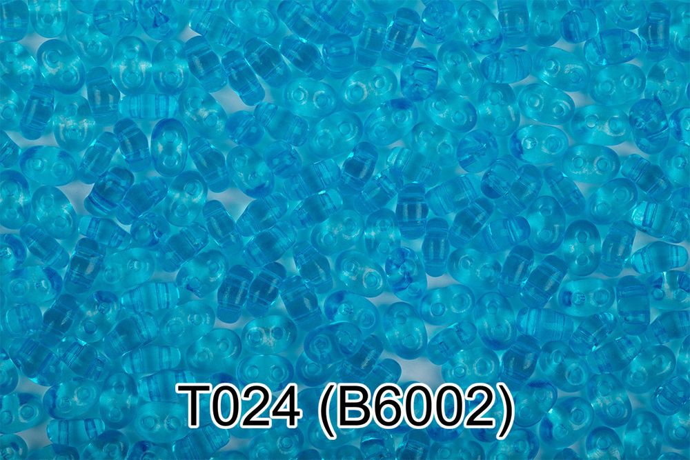 Бисер Preciosa Twin 3 2.5х5 мм, 10х5 г, 1-й сорт, T024 голубой, B6002, 321-96001