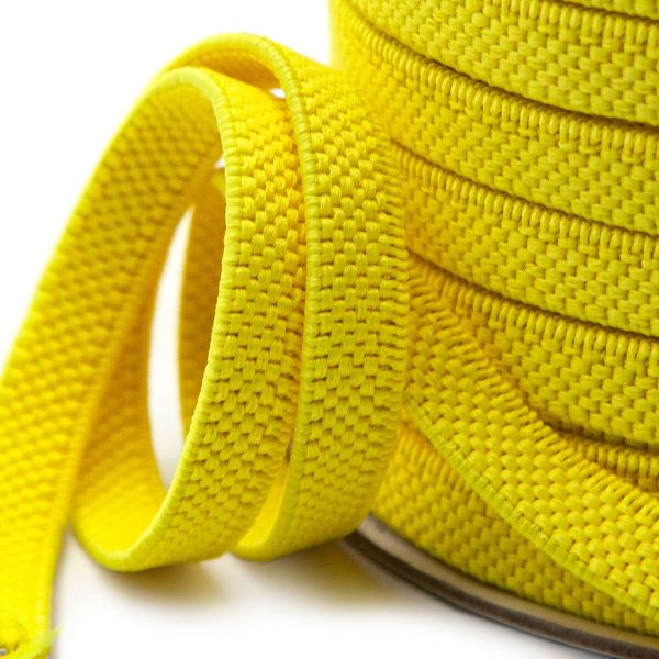 Резинка плоская обувная 8.0 мм / 25 метров, 6.6 г/м, эластичность 160%, L9717 желтый, D107