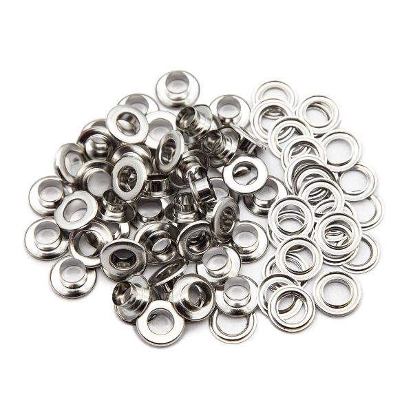 Люверсы металл ⌀_8.0 мм (внутр.), латунь, цв.никель плоский, 50 шт, BIG