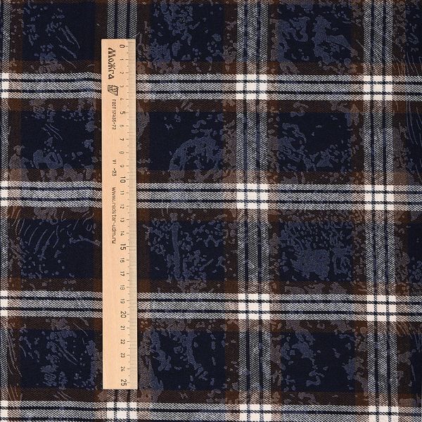 Фланель рубашечная вареная 150 г/м², 150 см / 2 метра, TBY.Fl.C751 синий