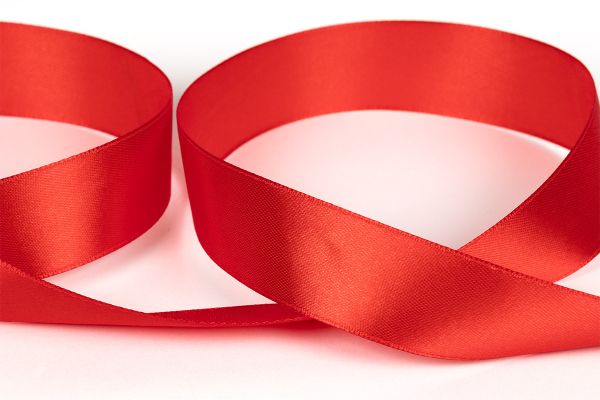 Лента атласная 1-сторонняя 25.0 мм / 33±2 метра, №522L(18-1564) красный, Gamma