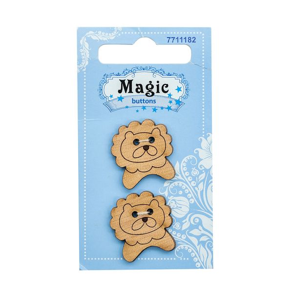 Украшения декоративные пуговицы Лев, 2 шт, Magic Buttons LW779-V47