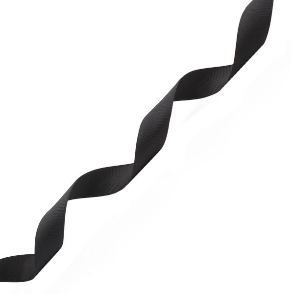 Лента репсовая (в рубчик) 20.0 мм, 160 черный, уп.18,28 м