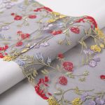 Кружево на сетке широкое 180 мм / 14 м, ±1 Турция, черный, Gamma GCKM-180-02