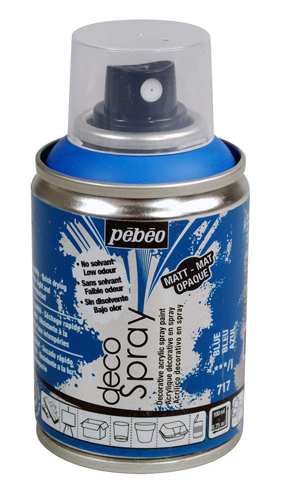 Краска на водной основе аэрозольная decoSpray 100 мл, 093717 синий, Pebeo