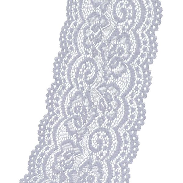 Кружево эластичное (стрейч) 100 мм / 13.71 метров, C154 светло-серый