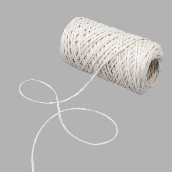 Шпагат джутовый ⌀1.4 мм / 50 метров (50 г), 2-ниточный, 1200 текс, евробобина, белый