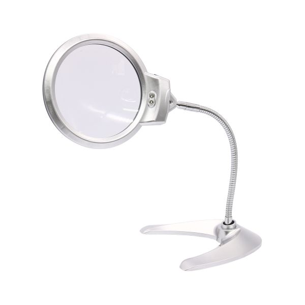 Лупа настольная с подсветкой, D-13,0см