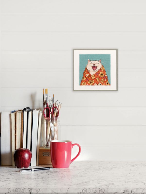 Набор для вышивания нитками Panna K-7533, Сонный мурлыка, 15х15 см