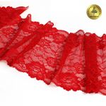Кружево бельевое эластичное 190 мм / 10 м, 24, цв.красный, Kruzhevo