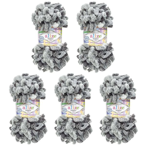 Пряжа Alize (Ализе) Puffy Color / уп.5 мот. по 100 г, 9м, 6532 секционный