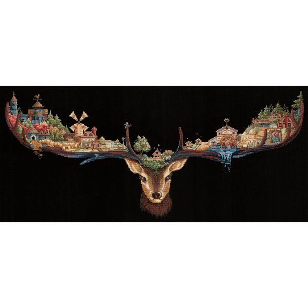 Набор для вышивания нитками Сделай своими руками, Оленьи угодья 74х30см