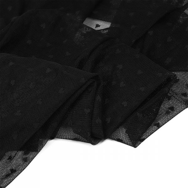 Сетка бельевая эластичная 55 г/м², шир.150 см / 24 кг (1кг-12,5м), Сердечки, цв.черный /OLG015.170/