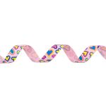 Лента репсовая (в рубчик) Сердца 1,5см*22.86 м (св.розовый)