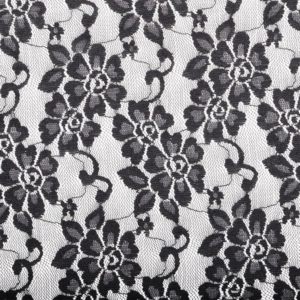 Ткань кружевная стрейч 80 г/м², 150 см / 45 метров, TBY.M0049.02, цв.черный