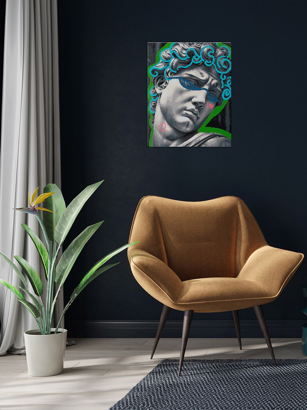 Кристальная (алмазная) мозаика Фрея ALPD-287, на подрамнике, Давид на рейве, 40х50 см