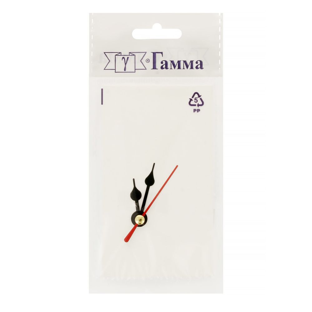 Стрелки для часовых механизмов (часовая/минутная/секундная) ЧМС, 5 шт, 25/35/40 мм, ( черный/красный)