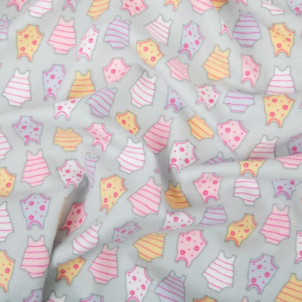 Ткань для пэчворка Peppy Молочные сны фланель, отрез 100х110 см, 175 г/м², МС-06 серый, Peppy