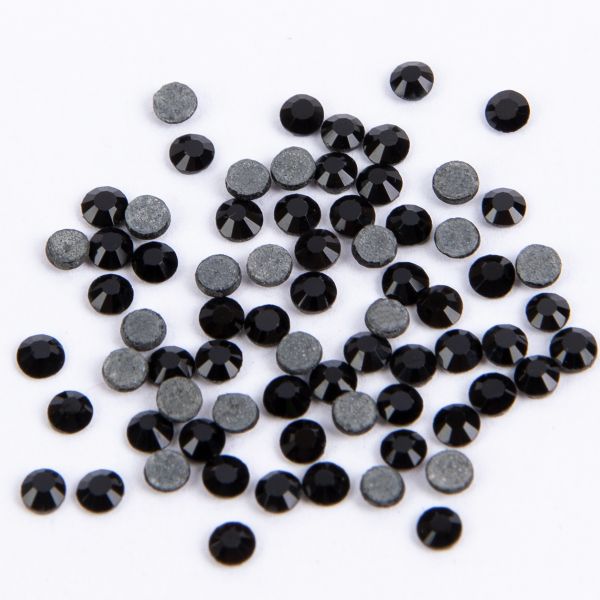 Стразы клеевые стекло 2.4 мм, 360 шт, SS08 №03 черный (Jet), Zlatka ZRTG-0872