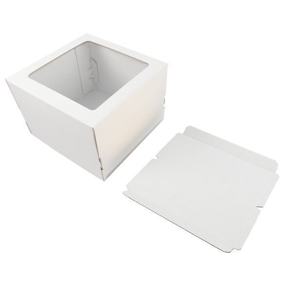 Кондитерская коробка для торта С ОКНОМ, 26.5х26.5х19 см, S-Chief, BFC-045