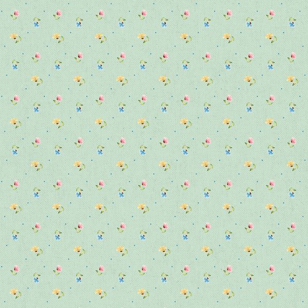 Ткань для пэчворка Peppy Нежная история, рулон 112 см / 5 метров, НИ-22 зеленый, Peppy