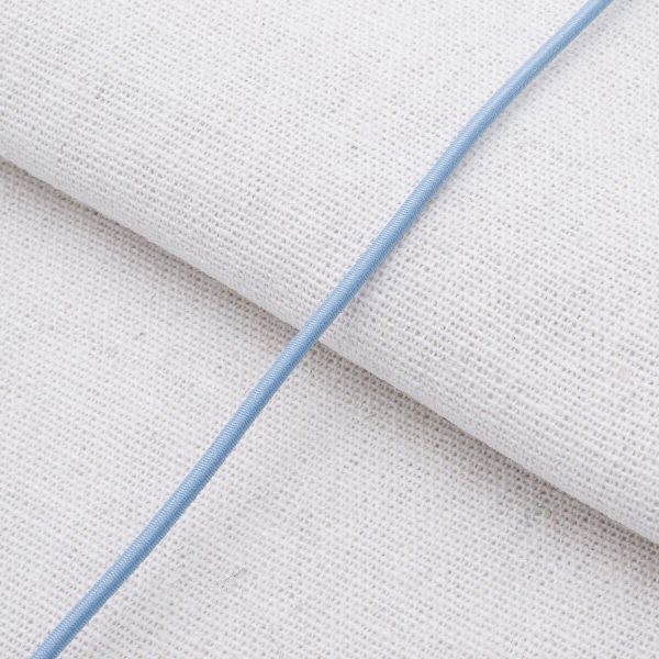 Резинка шляпная (шнур эластичный) ⌀2.0 мм / 30 метров, голубой