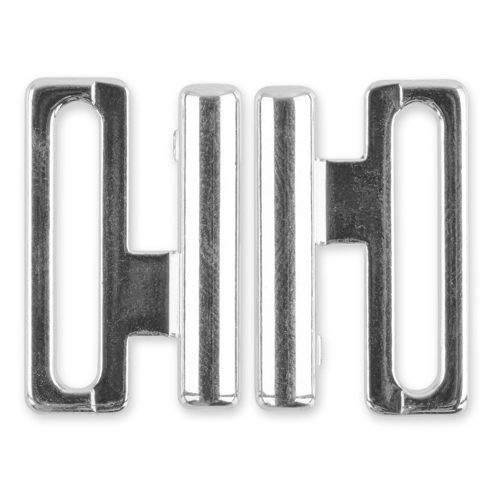 Застежки для купальника (бикини) металл 17х17 мм, 10 шт, №04 никель, Blitz BBT042