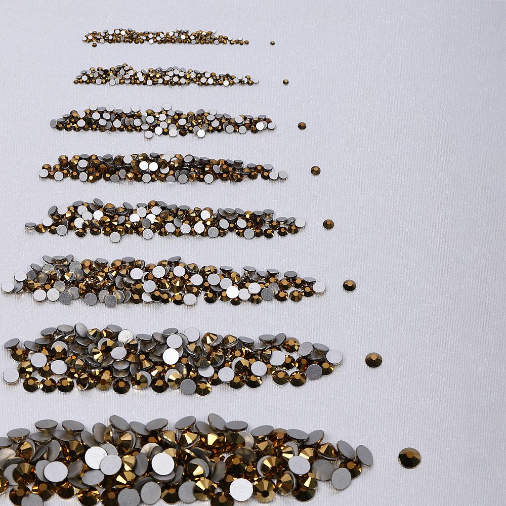 Стразы холодной фиксации TBY.MIX 1 цв.золото уп.1000 шт