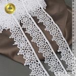 Кружево гипюр (плетёное) матовое 40 мм, цв.01 белый, 13,71м, Kruzhevo