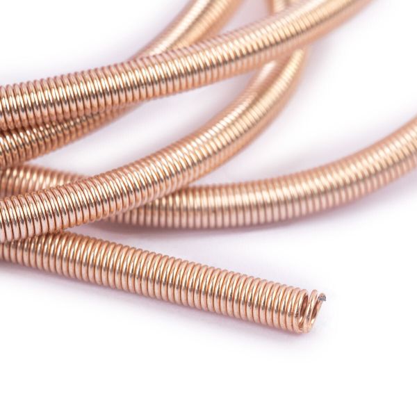 Канитель сталь ⌀1.5 мм (in ⌀0.9 мм), 5 шт по 0.5 метра, 01 под розовое золото, Zlatka FWWZ-15