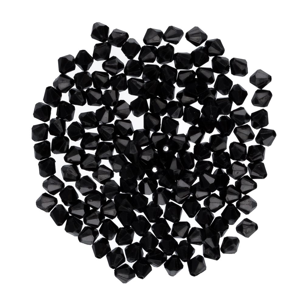 Бусины акрил 7х8 мм, 25 г (155±5 шт), 198 черный, Zlatka ARO