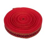 Лента (тесьма) жаккардовая 38.0 мм / 25±1 метров, для пояса, рис 9860 красно/черный №6, Gamma С3822