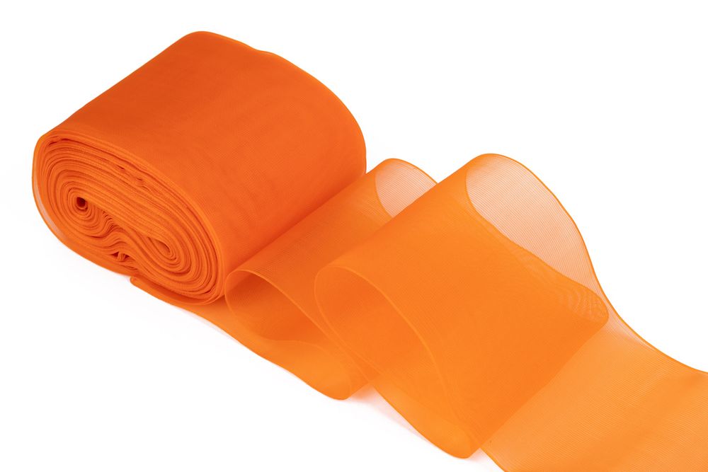 Лента капроновая (органза) для бантов 80.0 мм / 25±1 метров, оранжевый, Gamma С 3628