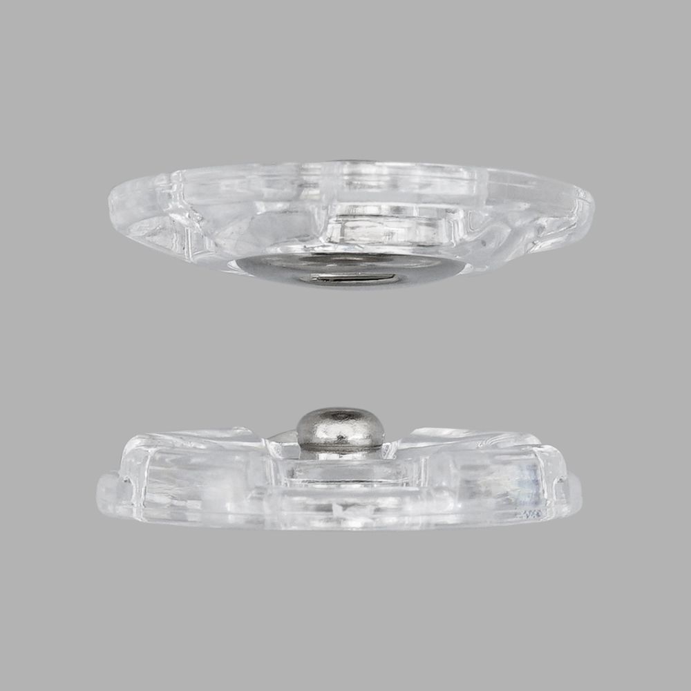 Кнопка пришивная ⌀25 мм, пластик, clear, 10 шт