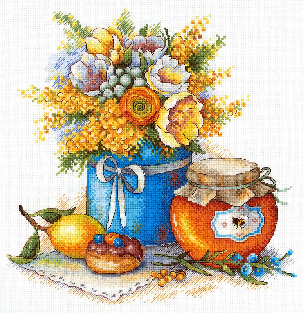 Набор для вышивания нитками МП Студия, Медовое удовольствие 26х26 см