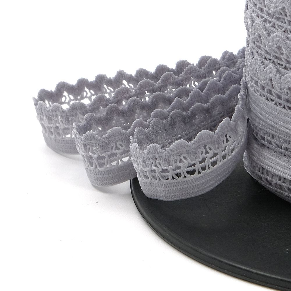 Резинка бельевая (ажурная) 13.5 мм / 50 метров, св.серый, 0313/81