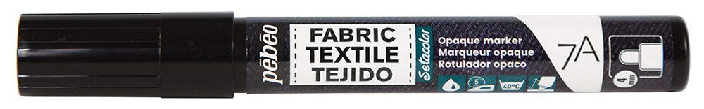 Маркер для темных и светлых тканей 7A Opaque 4 мм, перо круглое, 6 шт, 804414 черный, Pebeo 804414