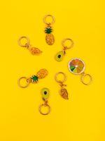 Кольца маркировочные металл, 6 шт, №03 с подвесками фрукты, Gamma MKK-06