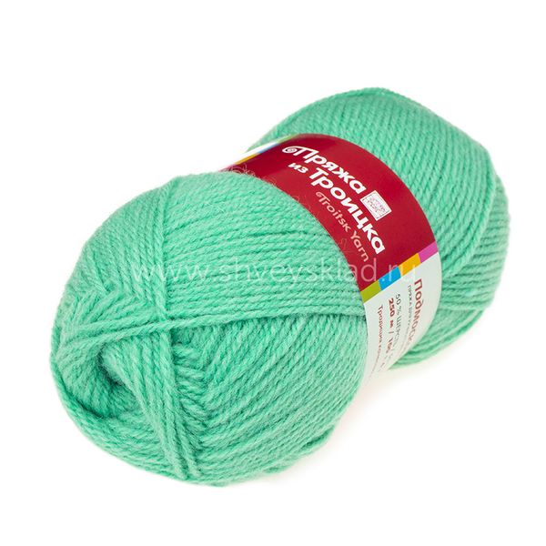 Пряжа Троицкая Подмосковная / уп.10 мот. по 100 г, 250м, 0057 светлый салат