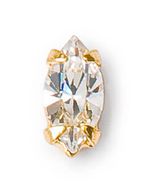 Стразы стекло 10х5 мм, 6 шт, белый (crystal), Preciosa 9056/02