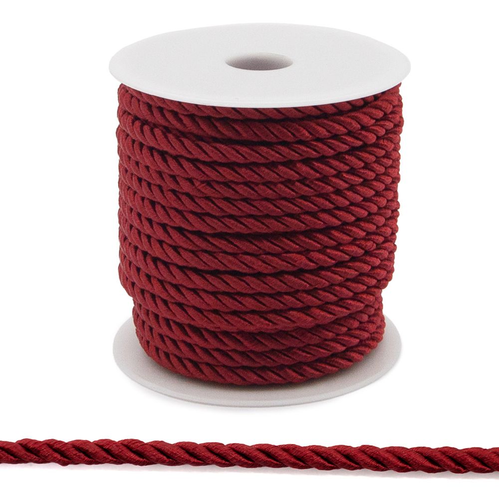 Шнур витой ⌀5.0 мм / 18.29 метров, 53 т-красный