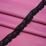 Кружево эластичное (стрейч) 25 мм / 3.4 метра, цвет черный