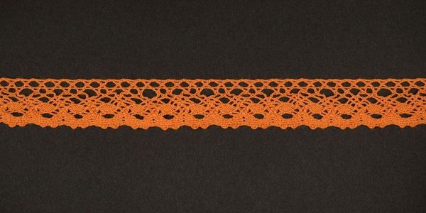 Кружево вязаное (тесьма) 18 мм цв.оранжевый, Alfa, 25 метров, AF-373-083
