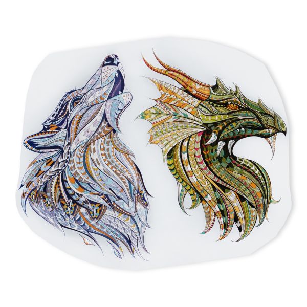 Термотрансфер 23х17.8 см, М-816 волк и дракон, микс, 1 шт, Gamma M №08